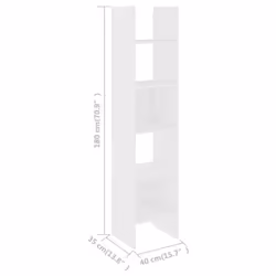 vidaXL Book Cabinet White Chipboard Bookcase Standing Shelf Storage Rack Room - Additional view 4