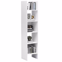 vidaXL Book Cabinet White Chipboard Bookcase Standing Shelf Storage Rack Room - Additional view 5