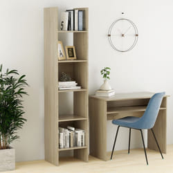 vidaXL Book Cabinet Sonoma Oak Engineered Wood Bookcase Standing Storage Rack