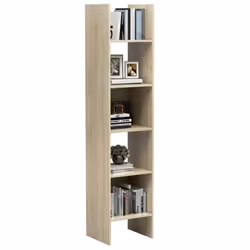vidaXL Book Cabinet Sonoma Oak Engineered Wood Bookcase Standing Storage Rack - Additional view 5