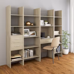 vidaXL Book Cabinet Sonoma Oak Engineered Wood Bookcase Standing Storage Rack - Additional view 6