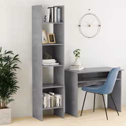 vidaXL Book Cabinet Concrete Grey Engineered Wood Bookcase Standing Storage