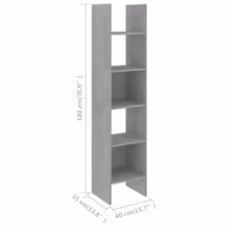 vidaXL Book Cabinet Concrete Grey Engineered Wood Bookcase Standing Storage - Additional view 4