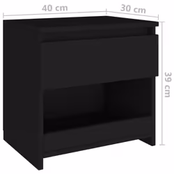 VidaXL 803445 nightstand/bedside table Black - Additional view 7