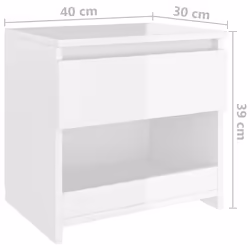 VidaXL 803455 nightstand/bedside table White - Additional view 7