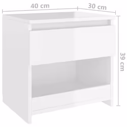 VidaXL 803456 nightstand/bedside table White - Additional view 8
