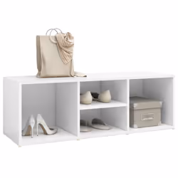 vidaXL Shoe Storage Bench White Engineered Wood Shoe Storage Cabinet Cupboard - Additional view 3