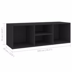 vidaXL Shoe Storage Bench Black Engineered Wood Shoe Storage Cabinet Cupboard - Additional view 3
