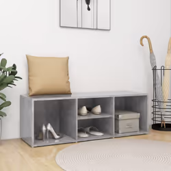 vidaXL Shoe Storage Bench Concrete Grey Engineered Wood Shoe Storage Cabinet