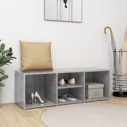 vidaXL Shoe Storage Bench Concrete Grey Engineered Wood Shoe Storage Cabinet