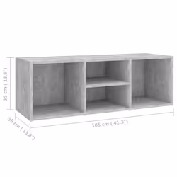 vidaXL Shoe Storage Bench Concrete Grey Engineered Wood Shoe Storage Cabinet - Additional view 6