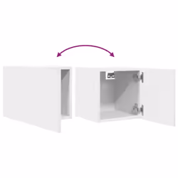 vidaXL Wall Mounted TV Cabinet White Floating Cupboard TV Unit HiFi Cabinet - Additional view 6