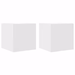 vidaXL 2x Wall Mounted TV Cabinets White Hanging Cupboard TV Unit Hifi Cabinet