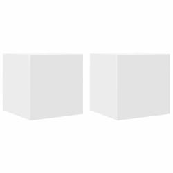 vidaXL 2x Wall Mounted TV Cabinets White Hanging Cupboard TV Unit Hifi Cabinet