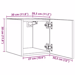 vidaXL 2x Wall Mounted TV Cabinets White Hanging Cupboard TV Unit Hifi Cabinet