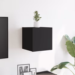 vidaXL Wall Mounted TV Cabinet Black Floating Cupboard TV Unit HiFi Cabinet