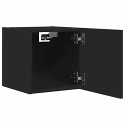 vidaXL 2x Wall Mounted TV Cabinets Black Hanging Cupboard TV Unit Hifi Cabinet - Additional view 8