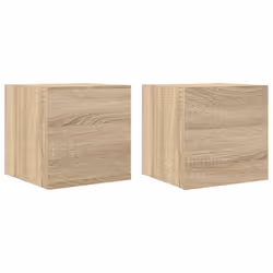 vidaXL 2x Wall Mounted TV Cabinets Sonoma Oak Hanging Cupboard TV Stand Unit