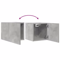 vidaXL 2x Wall Mounted TV Cabinets Concrete Grey Hanging Cupboard TV Stand - Additional view 7