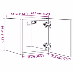 vidaXL 2x Wall Mounted TV Cabinets High Gloss White Floating Cupboard Stand