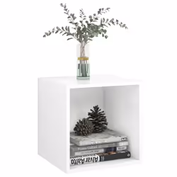 vidaXL 2x Wall Cabinets White Engineered Wood Hanging Floating Cabinet Shelf