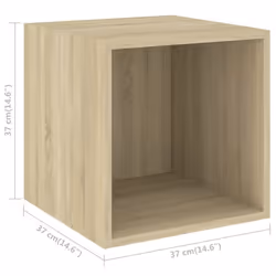 vidaXL Wall Cabinet Sonoma Oak 37x37x37 cm Chipboard Storage Hanging Shelf - Additional view 4