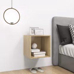 vidaXL Wall Cabinet Sonoma Oak 37x37x37 cm Chipboard Storage Hanging Shelf - Additional view 5