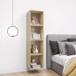 vidaXL Wall Cabinet Sonoma Oak 37x37x37 cm Chipboard Storage Hanging Shelf - Additional view 7