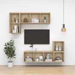 vidaXL Wall Cabinet Sonoma Oak 37x37x37 cm Chipboard Storage Hanging Shelf - Additional view 8