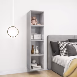 vidaXL Wall Cabinet Concrete Grey Engineered Wood Storage Hanging Cabinet - Additional view 7