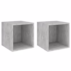 vidaXL 2X Wall Cabinets Concrete Grey Engineered Wood Hanging Cabinet Shelf