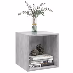 vidaXL 2X Wall Cabinets Concrete Grey Engineered Wood Hanging Cabinet Shelf