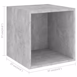 vidaXL 2X Wall Cabinets Concrete Grey Engineered Wood Hanging Cabinet Shelf - Additional view 4