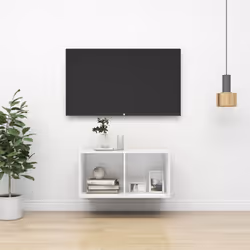 vidaXL Wall-mounted TV Cabinet White Engineered Wood Hifi Unit Plasma Cabinet