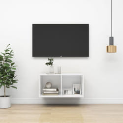 vidaXL Wall-mounted TV Cabinet White Engineered Wood Hifi Unit Plasma Cabinet