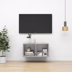 vidaXL Wall-mounted TV Cabinet Concrete Grey Engineered Wood Plasma Cabinet