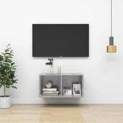 vidaXL Wall-mounted TV Cabinet Concrete Grey Engineered Wood Plasma Cabinet
