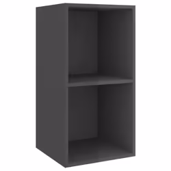vidaXL Wall-mounted TV Cabinet High Gloss Grey Engineered Wood Unit Cabinet