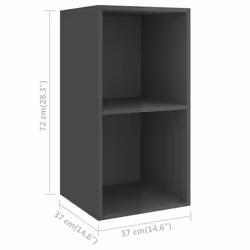 vidaXL Wall-mounted TV Cabinet High Gloss Grey Engineered Wood Unit Cabinet - Additional view 9