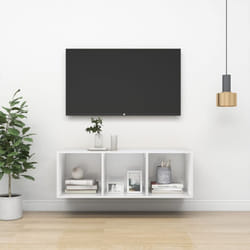 vidaXL Wall-mounted TV Cabinet White Engineered Wood Hifi Unit Plasma Cabinet