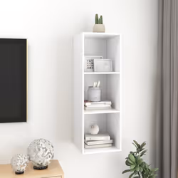 vidaXL Wall-mounted TV Cabinet White Engineered Wood Hifi Unit Plasma Cabinet - Additional view 6