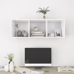 vidaXL Wall-mounted TV Cabinet White Engineered Wood Hifi Unit Plasma Cabinet - Additional view 7