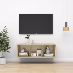 vidaXL Wall-mounted TV Cabinet Sonoma Oak Engineered Wood Hifi Unit Cabinet