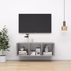 vidaXL Wall-mounted TV Cabinet Concrete Grey Engineered Wood Hifi Unit Cabinet