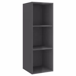 vidaXL Wall-mounted TV Cabinet High Gloss Grey Engineered Wood Unit Cabinet