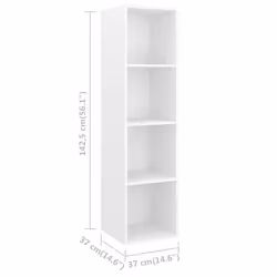 vidaXL Wall-mounted TV Cabinet White Engineered Wood Unit Plasma Hifi Cabinet - Additional view 4