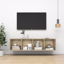vidaXL Wall-mounted TV Cabinet Sonoma Oak Engineered Wood Hifi Unit Cabinet