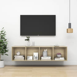 vidaXL Wall-mounted TV Cabinet Sonoma Oak Engineered Wood Hifi Unit Cabinet