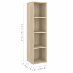 vidaXL Wall-mounted TV Cabinet Sonoma Oak Engineered Wood Hifi Unit Cabinet - Additional view 4