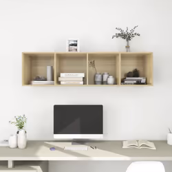 vidaXL Wall-mounted TV Cabinet Sonoma Oak Engineered Wood Hifi Unit Cabinet - Additional view 5